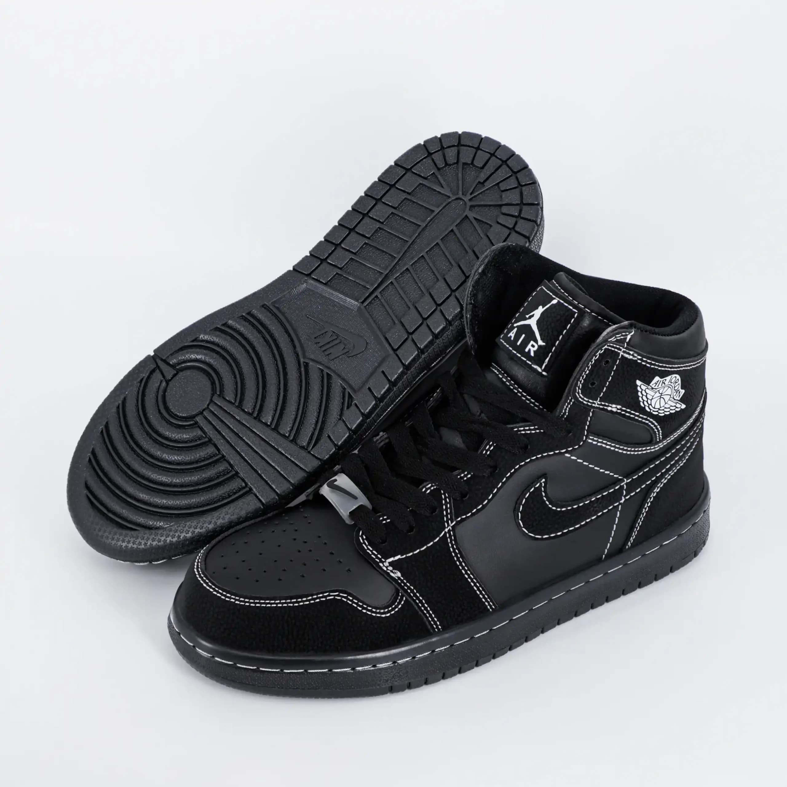 کتونی نایک جردن وان بلک فانتوم JORDAN 1 Black Phantom مردانه ساقدار رنگ مشکی کد 2554 — تصویر ۷