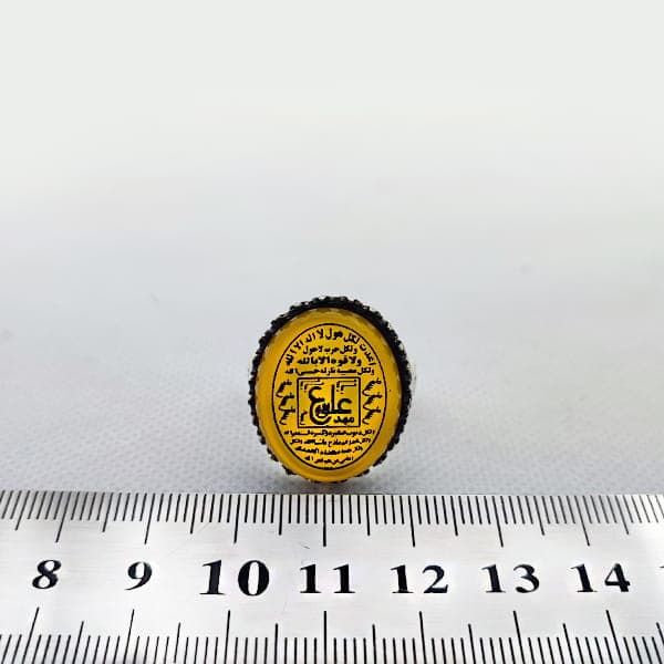 انگشتر شرف شمس مردانه نقره مدل ولایت با حکاکی عین علی — تصویر ۵