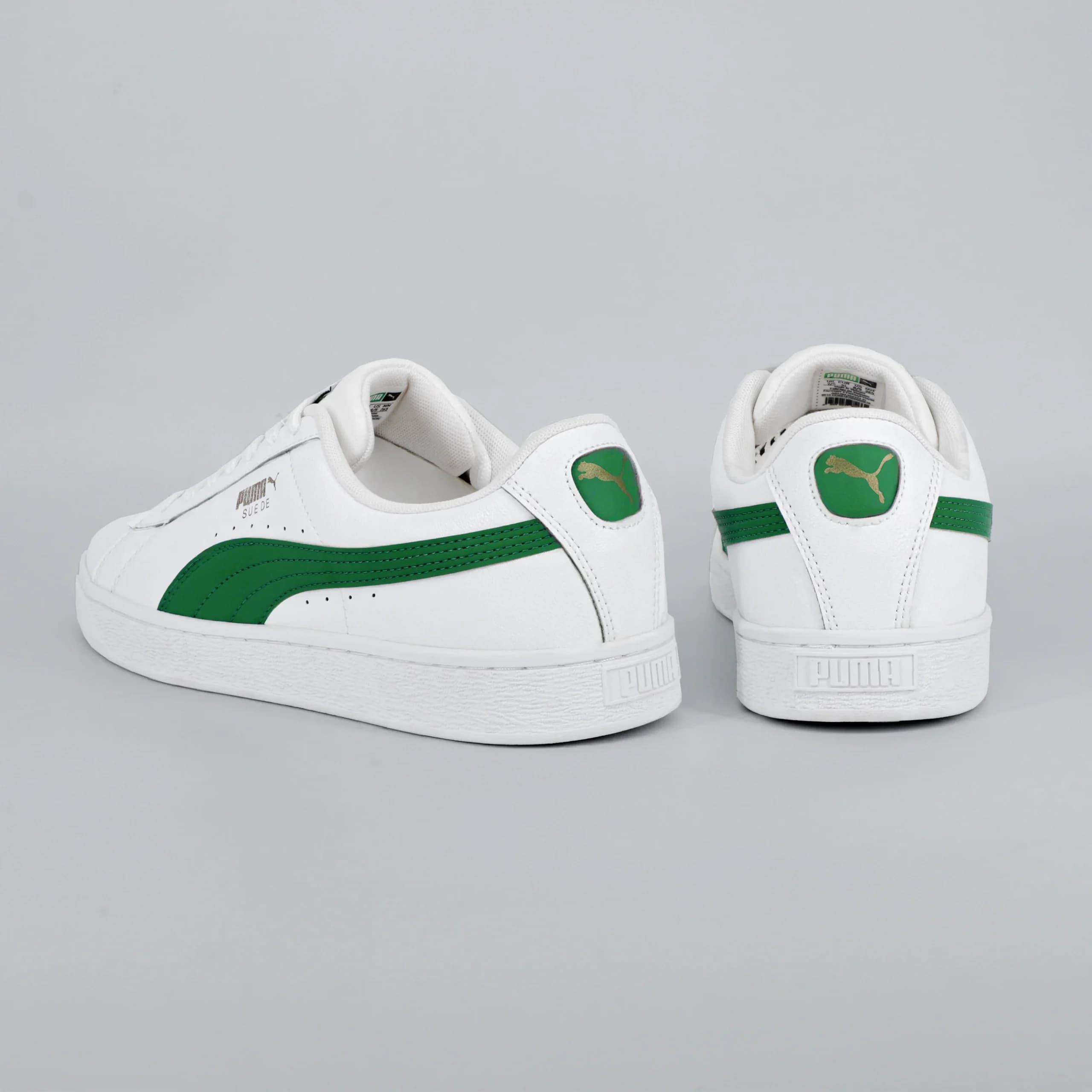 کتونی ونس مردانه پوما سوئد Puma SUEDE رنگ سفید سبز کد 1454 — تصویر ۱۰