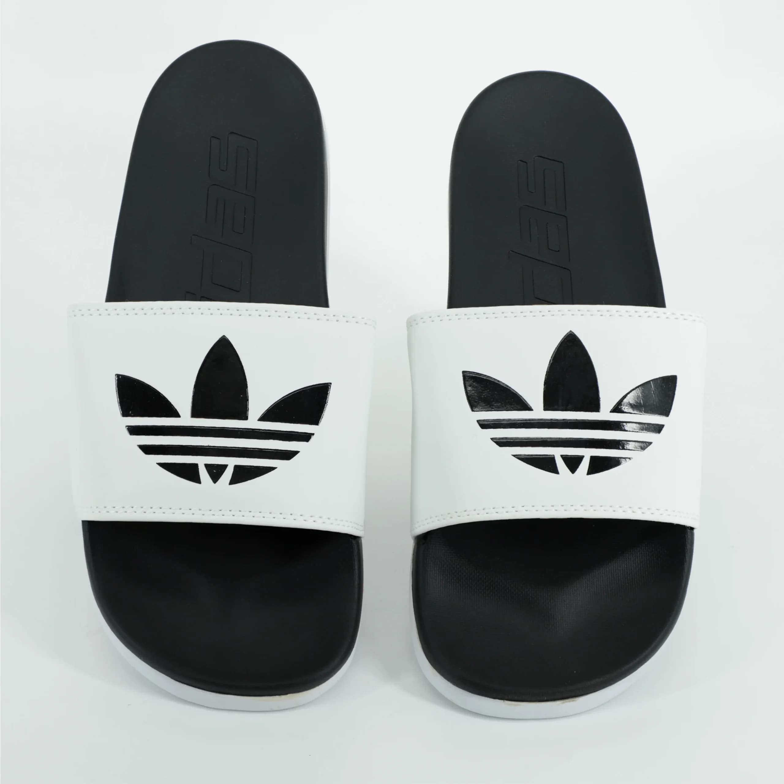 صندل دمپایی مردانه آدیداس adidas slipper رنگ سفید مشکی کد 645 — تصویر ۶