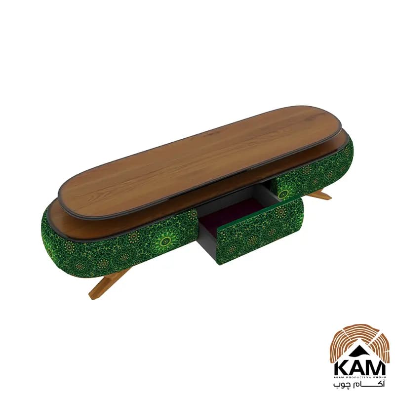 میز تلویزیون نقش آکام چوب طرح لاهیجان سایز 160 — تصویر ۹