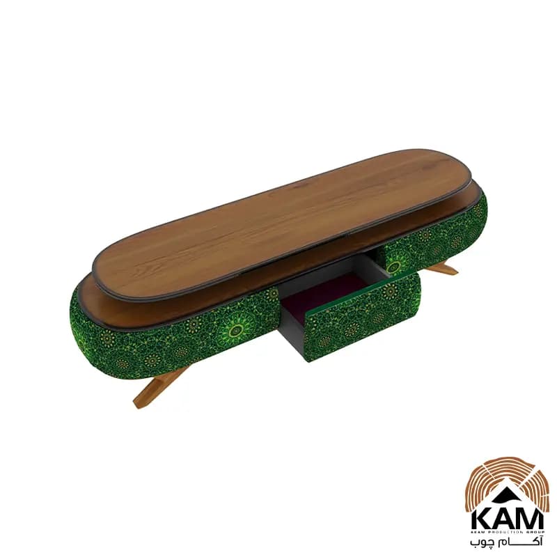 میز تلویزیون نقش آکام چوب طرح لاهیجان سایز 140 — تصویر ۹