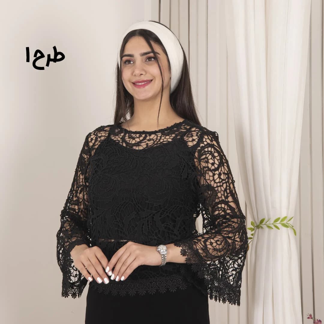 نیم تنه گیپور دوتیکه نوار دانتل TAFFETA — تصویر ۸