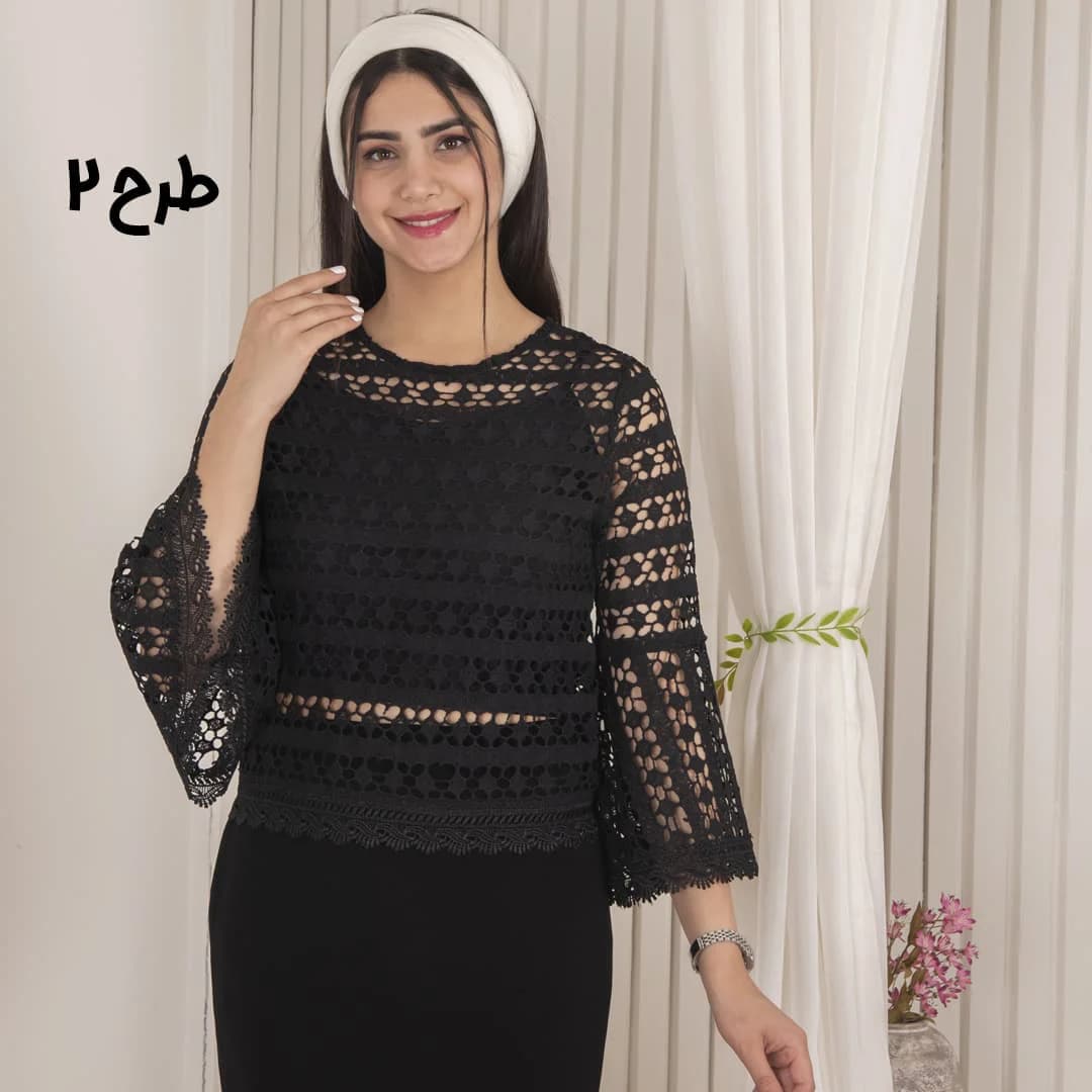 نیم تنه گیپور دوتیکه نوار دانتل TAFFETA — تصویر ۳
