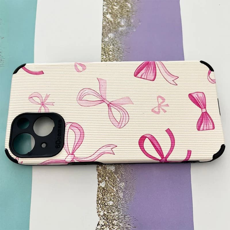 قاب گوشی iPhone 13 آیفون کبریتی طرح پاپیون صورتی کد 859 — تصویر ۳
