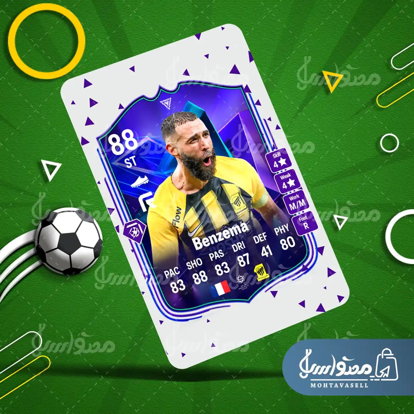 کارت بازی بنزما FC 25 (کارت پرو لایو) — تصویر ۴