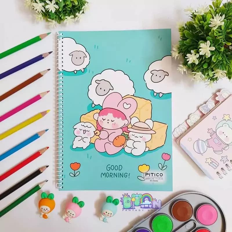دفتر دو خط زبان 60 برگ MOLANG طرح 8