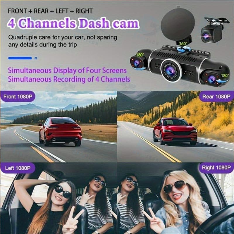 دوربین ثبت وقایع خودرو ماشین 360 درجه 4 لنز مدل M100 Pro — تصویر ۳