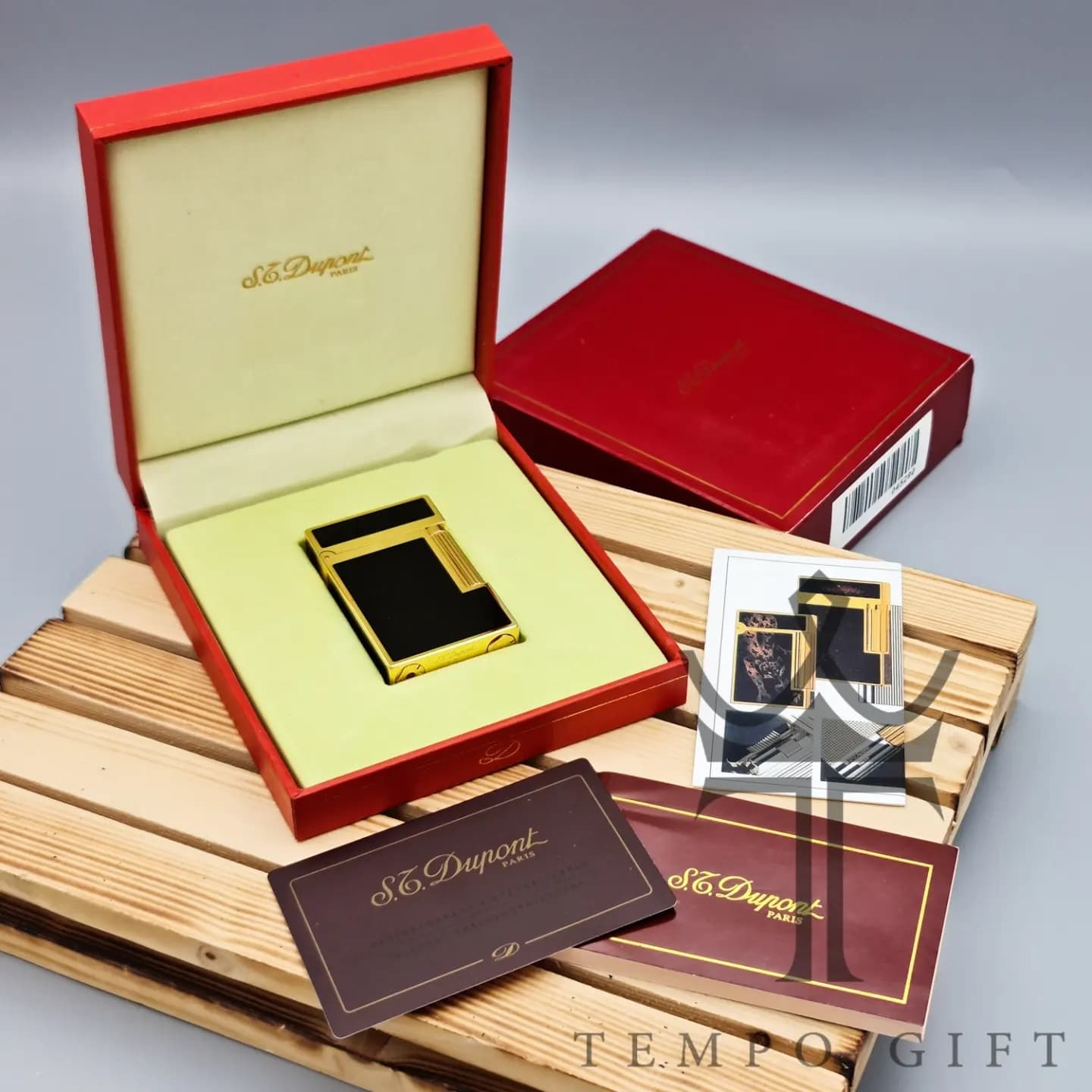 فندک اس تی دوپونت S.T Dupont مشکی طلایی — تصویر ۵