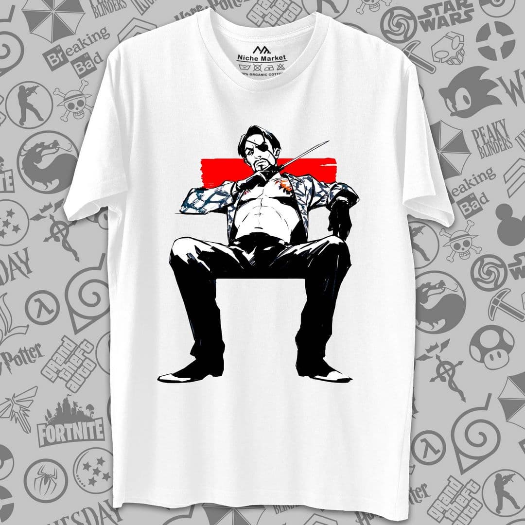 تیشرت Yakuza طرح Majima Sitting — تصویر ۲
