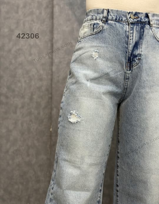 شلوار بگ آبی روشن-42306 — تصویر ۲