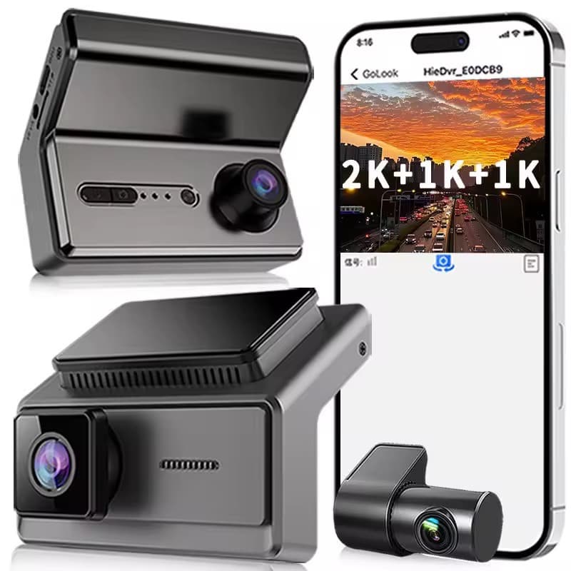 دوربین ثبت وقایع خودرو 2K سه لنز وایفای مدل AD-561 — تصویر ۴