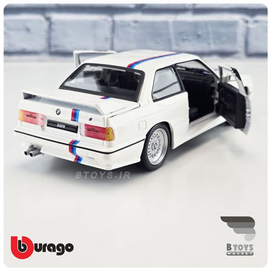 ماکت بی ام و ام 3 سفید بوراگو(BMW M3 1988 Burago) مقیاس:1/24 — تصویر ۹
