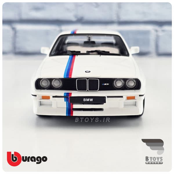 ماکت بی ام و ام 3 سفید بوراگو(BMW M3 1988 Burago) مقیاس:1/24 — تصویر ۱۲