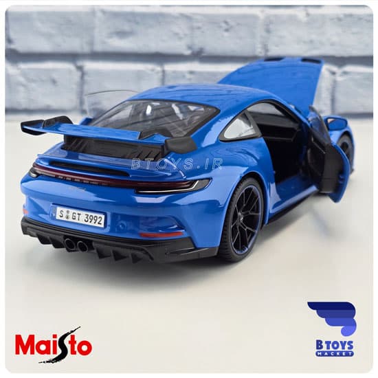 ماکت پورشه 911 جی تی 3 آبی مایستو(Porsche 911GT3 Maisto)مقیاس:1/18 — تصویر ۱۰