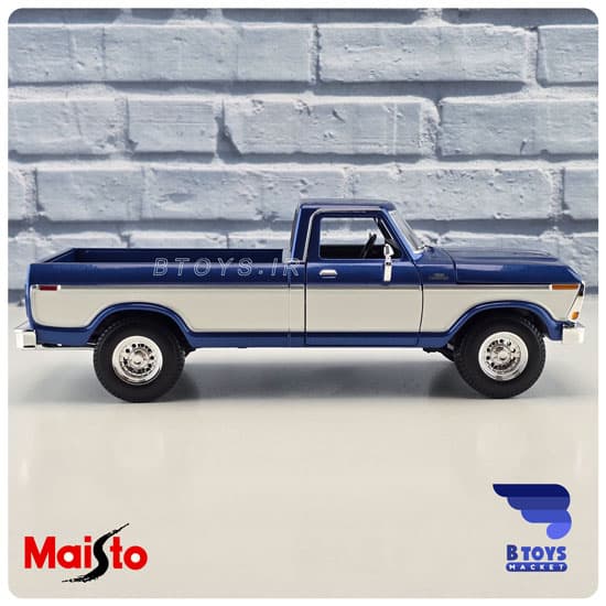 ماکت فورد پیکاپ اف150 آبی 1979مایستو(Ford F150 pick-up 1979 Maisto)مقیاس:1/18 — تصویر ۷