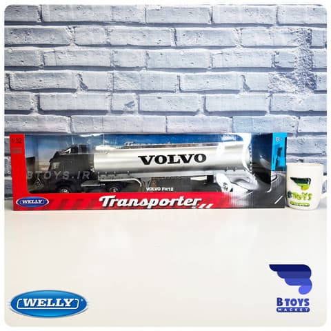 ماکت تریلی ولوو fh12 حمل سوخت (تانکر دار) سرمه ای ویلی (VOLVO FH12 welly)مقیاس 1/32 — تصویر ۹