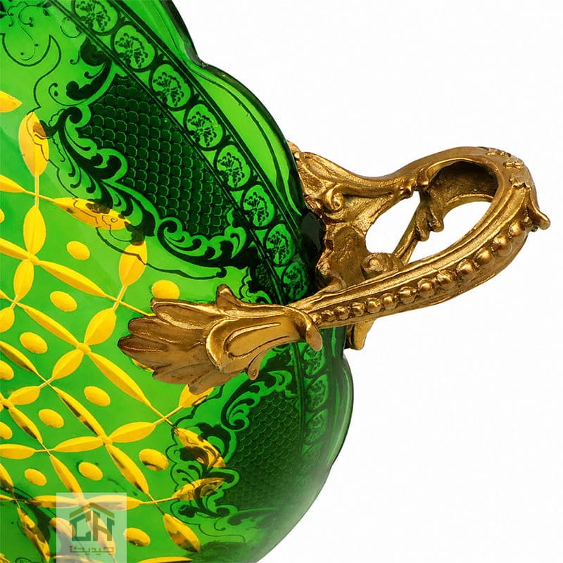 میوه خوری دکوری پایه برنز سبز گلدکیش مدل GK5035 — تصویر ۱۰