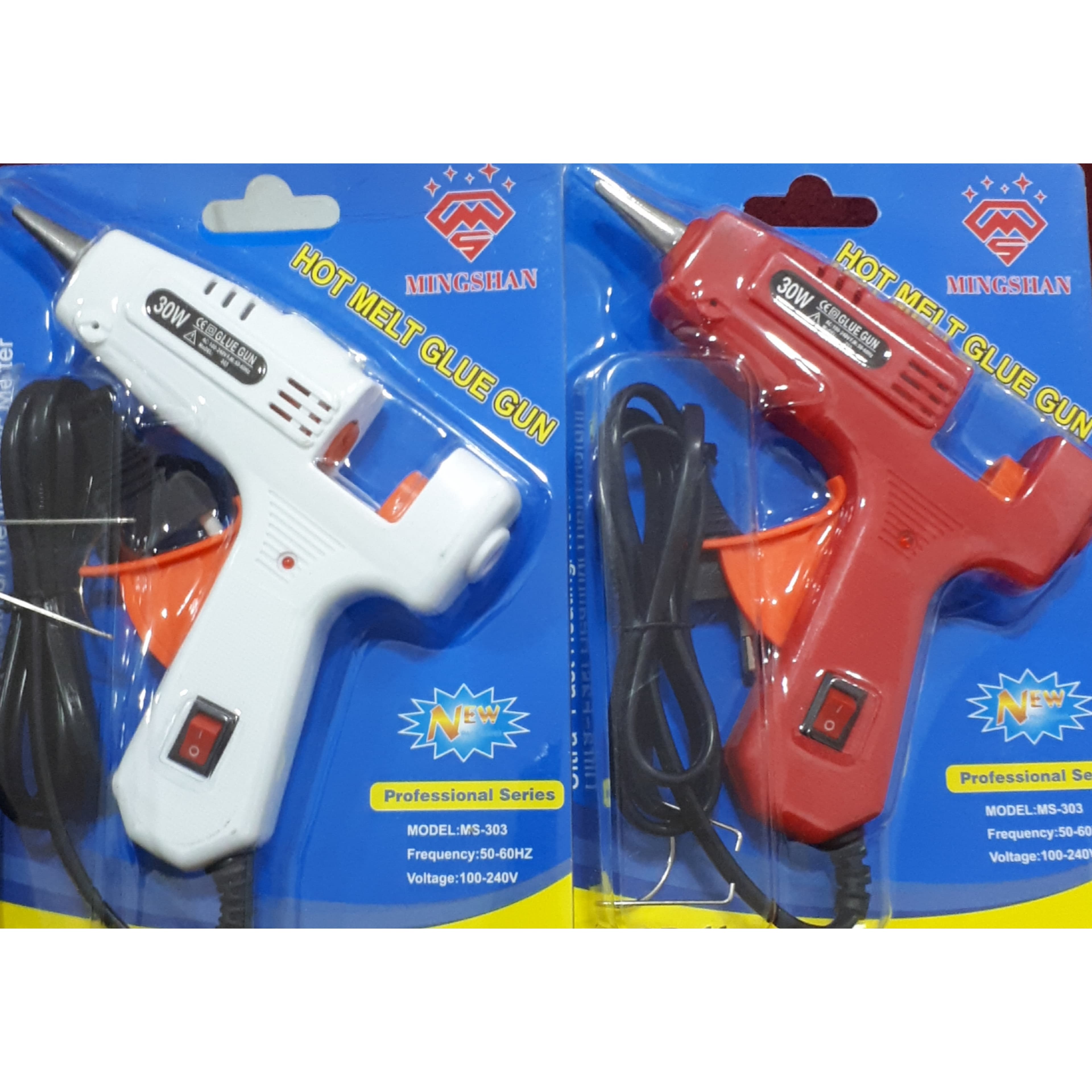 تفنگ چسب حرارتی کلید دار ۳۰وات مدل GLUE GUN-201با ۱۲ عدد چسب حرارتی ۷ میل