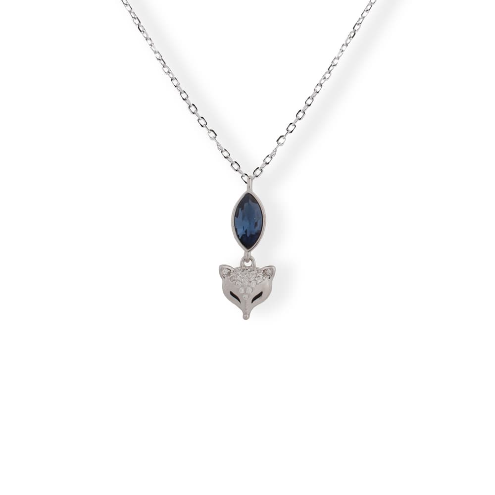 گردنبند مینیمال نقره مدل blue fox — تصویر ۲