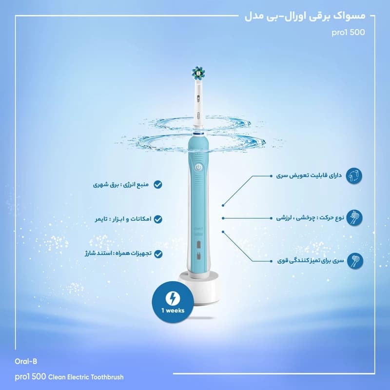 مسواک برقی اورال-بی مدل pro1 500 — تصویر ۷