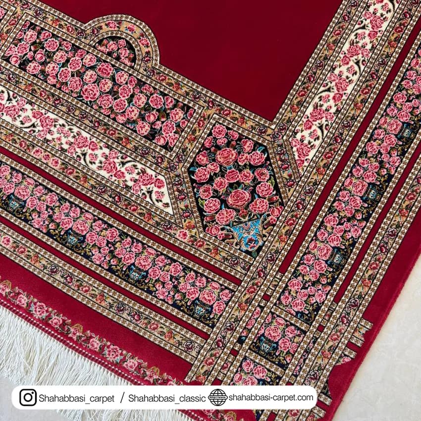 فرش تمام ابریشم کد 224 قرمز — تصویر ۳
