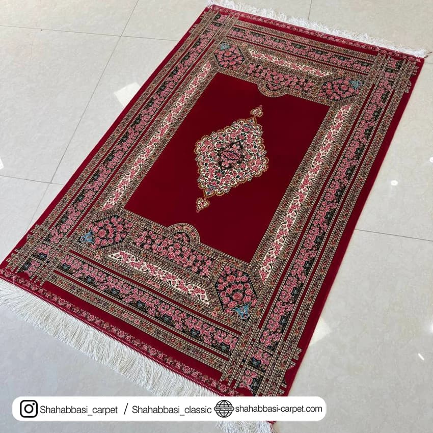 فرش تمام ابریشم کد 224 قرمز — تصویر ۲