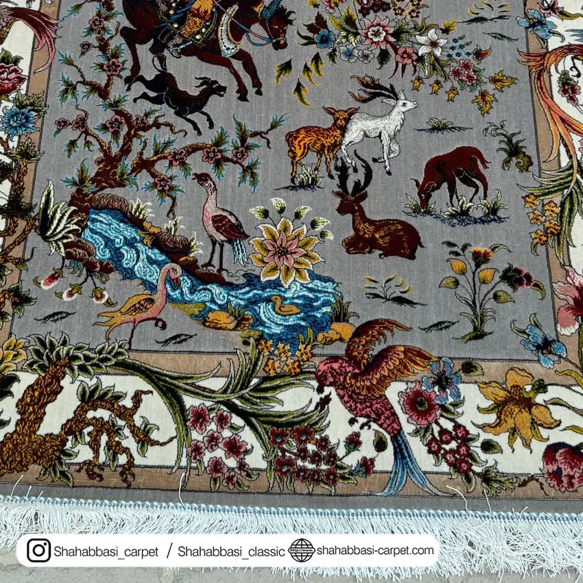فرش ابریشم کد 158 طوسی — تصویر ۱۰