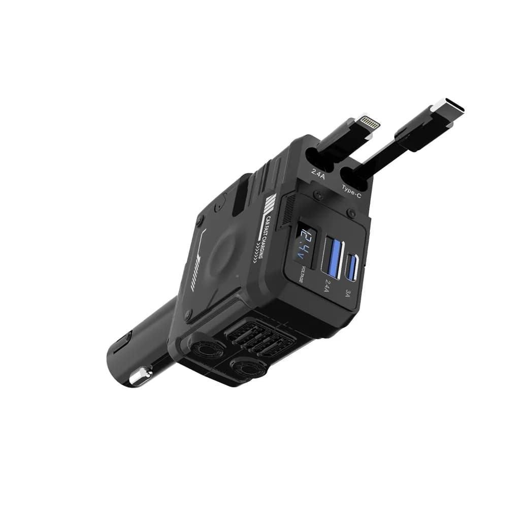 شارژر فندکی 66W پرودو Porodo 66W Car Charger Lightning & Type-C PDFWCH029 — تصویر ۳