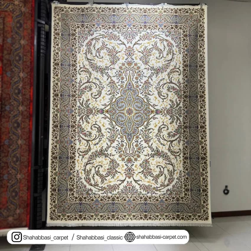 فرش ماشینی آفرینش کد 1500224 کرم — تصویر ۶