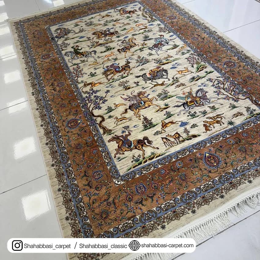 فرش ماشینی آفرینش کد 1500225 کرم — تصویر ۲