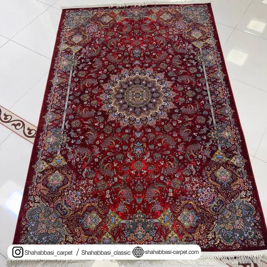 فرش ماشینی آفرینش کد 1500220 عنابی — تصویر ۱۰