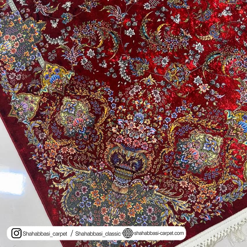 فرش ماشینی آفرینش کد 1500220 عنابی — تصویر ۹