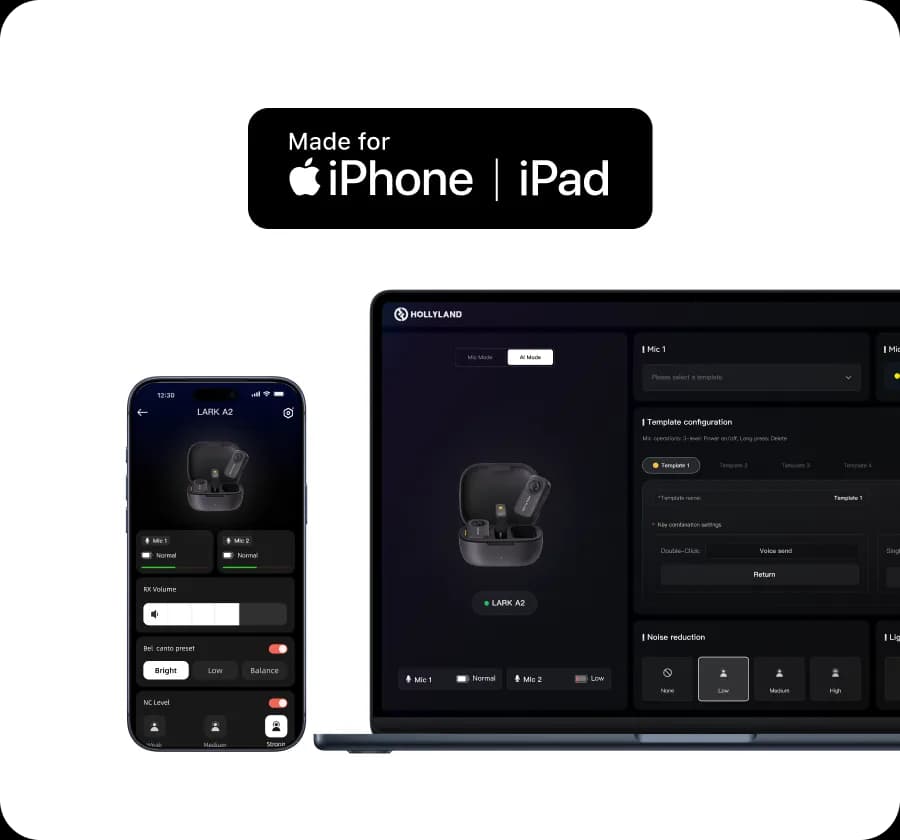 میکروفون یقهای هالی لند Hollyland Lark A2 Duo Wireless Microphone — تصویر ۷