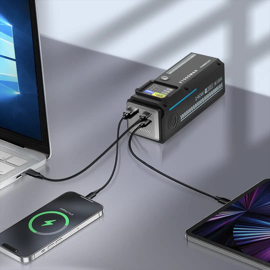پاور بانک 140W پاورولوژی Powerology 27000mAh Smart Display Power Bank PPBCHA83 — تصویر ۹