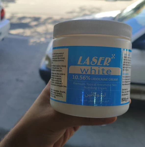 کرم بی حس کننده برند Laser white حجم 500 میل 10.56 درصد