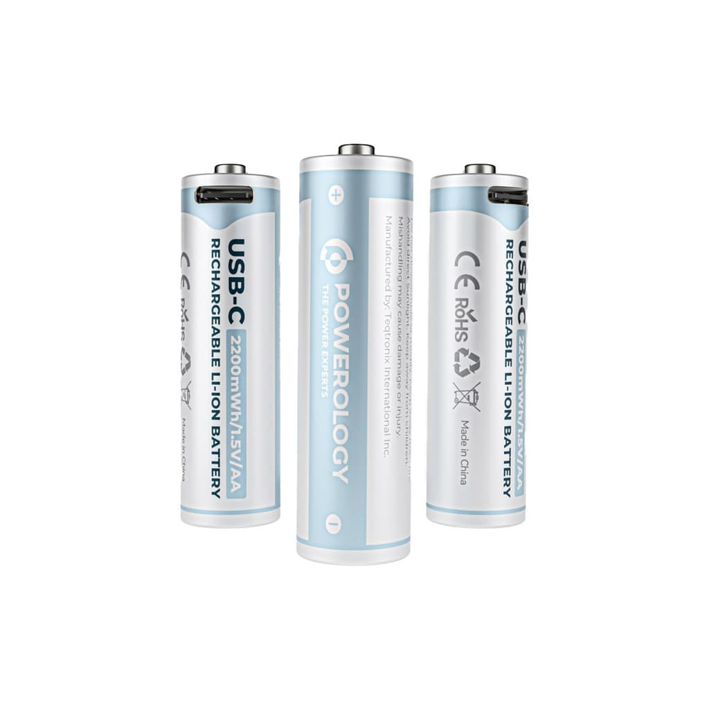 پک 4 تایی باتری قلمی شارژی پاورولوژی Powerology 1.5V Type-c Rechargeable Lithium-ion Battery AA 2200mWh PAAV2RBT — تصویر ۴