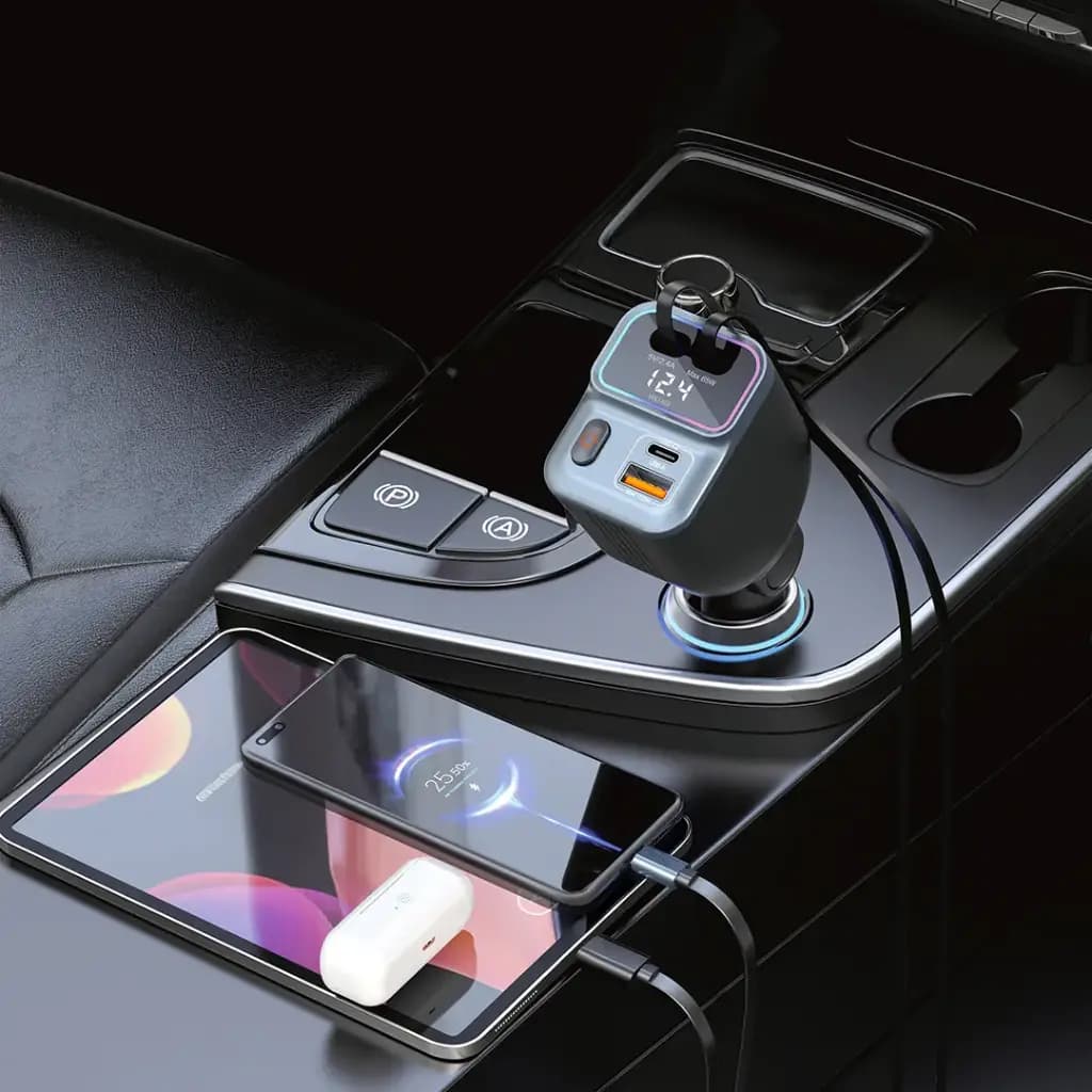شارژر فندکی خودرو 65w پرودو Porodo 65W Car Charger Dual Retractable Cable PDFWCH068 — تصویر ۹