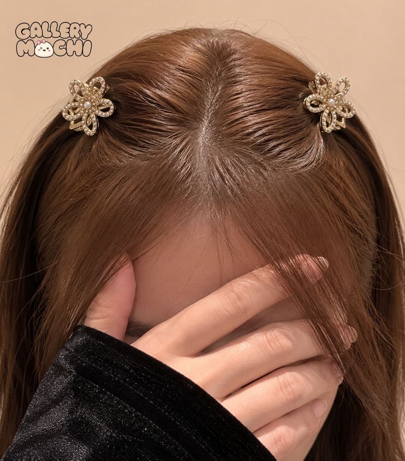 مینی کلیپس فلزی نگین دار دونه ای