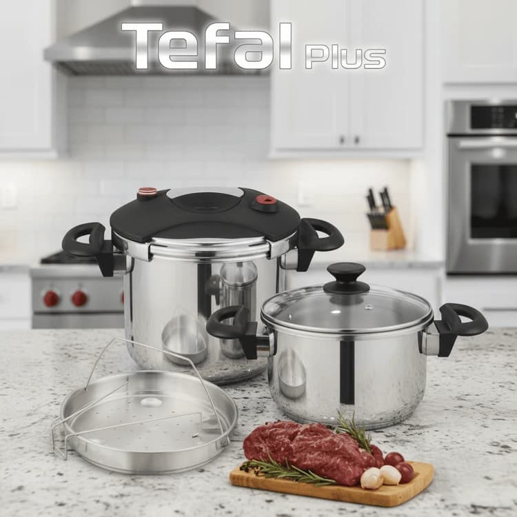 زودپز تفال دوقلو مدل پلاس 5+7 لیتر مدل TEFAL plus 195 — تصویر ۳