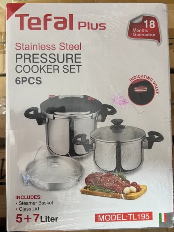 زودپز تفال دوقلو مدل پلاس 5+7 لیتر مدل TEFAL plus 195 — تصویر ۲