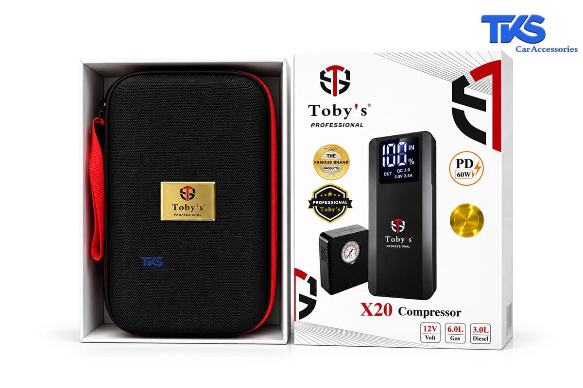 جامپ استارتر خودرو Toby’s X20 Compressor | پاوربانک و کمپرسور باد خودرو — تصویر ۴