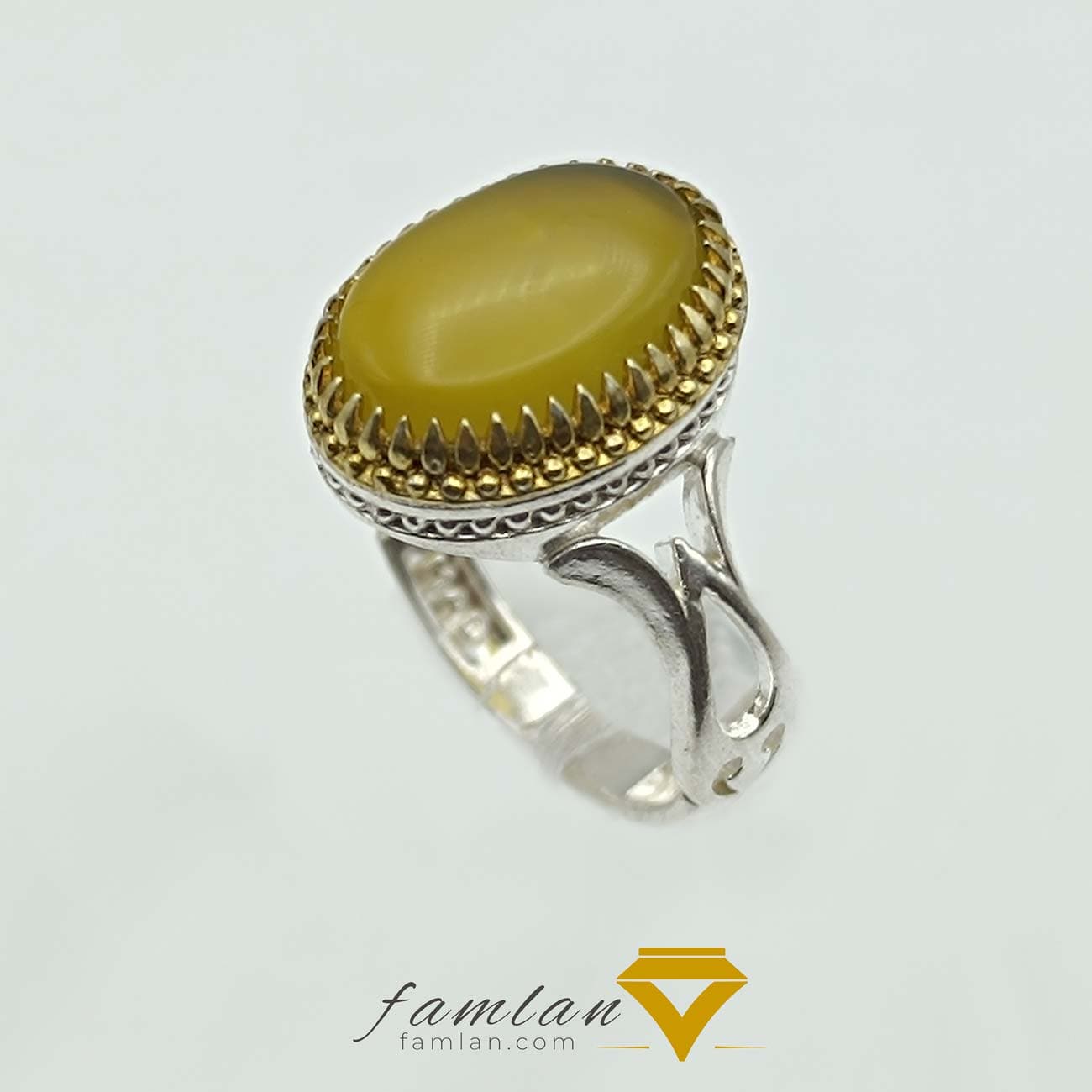 انگشتر نقره مردانه عقیق سبز خراسان کد 2245 — تصویر ۷