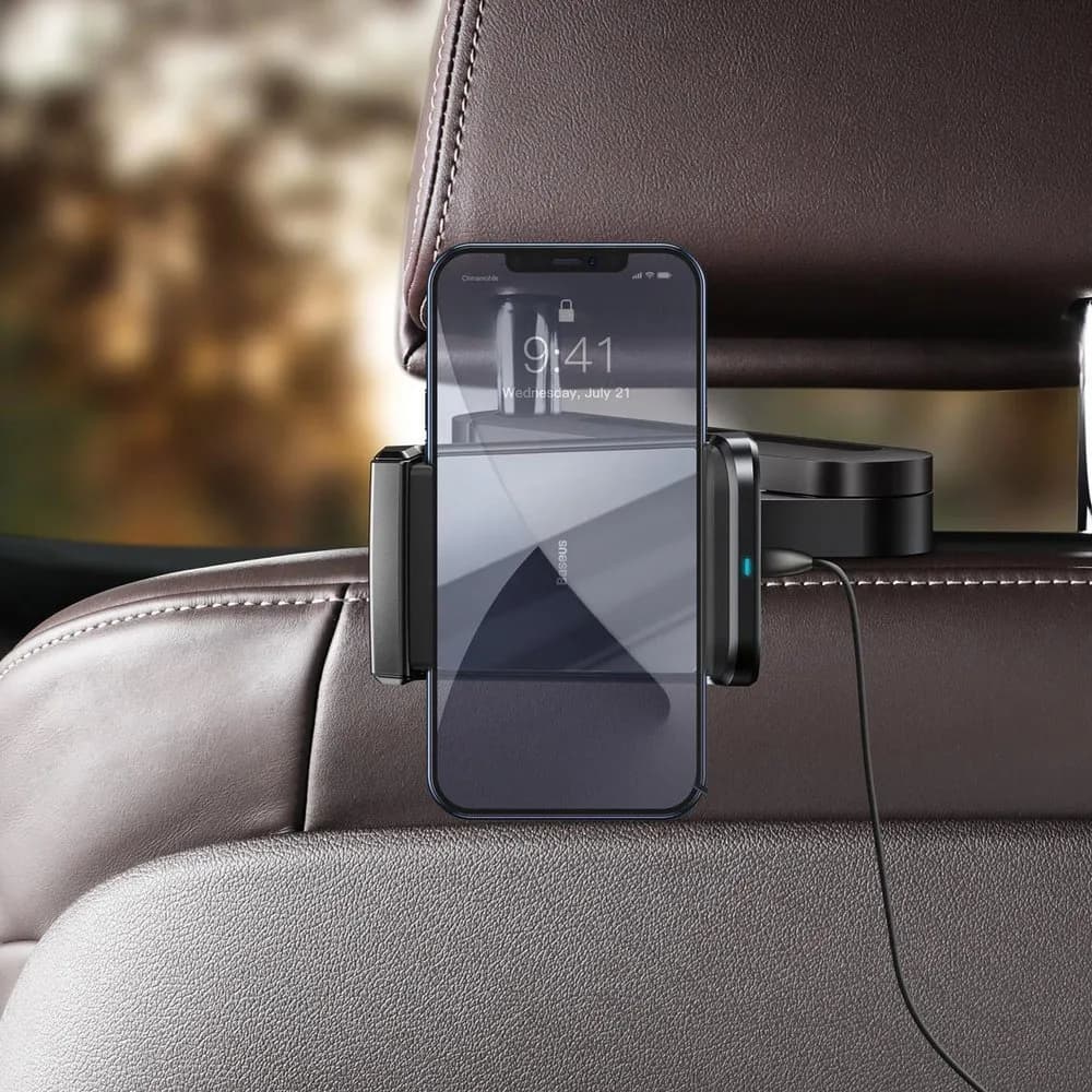 هولدر و شارژر وایرلس صندلی عقب بیسوس Baseus Backseat Holder Wireless Charger WXHZ-01 توان ۱۵ وات — تصویر ۱۰
