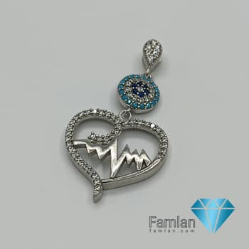 پلاک توگردنی نقره زنانه کد 1354