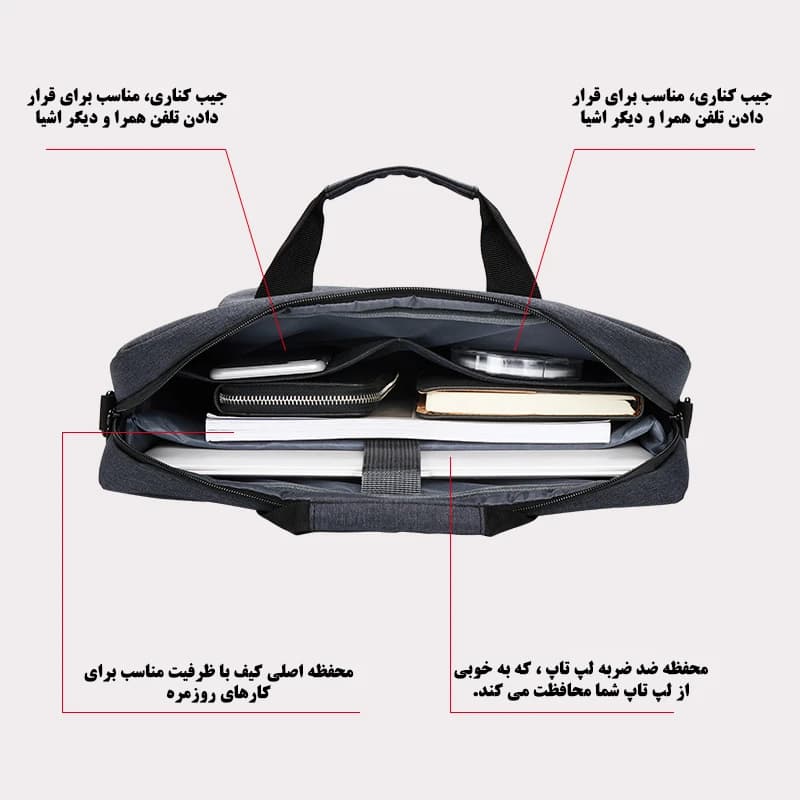 کیف لپ تاپ کد 1030 مناسب برای لپ تاپ 15.6 اینچی کدm23804 — تصویر ۸