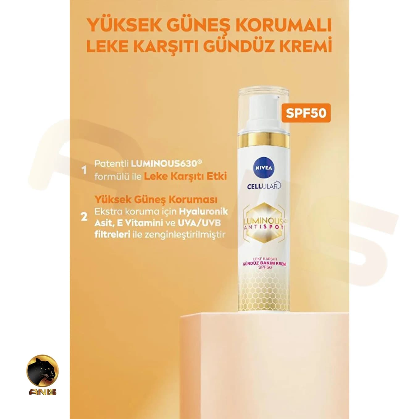 سرم ضد لک Luminous Anti Spot نیوا حاوی 2 مدل هیالورونیک اسید 30 میل — تصویر ۶