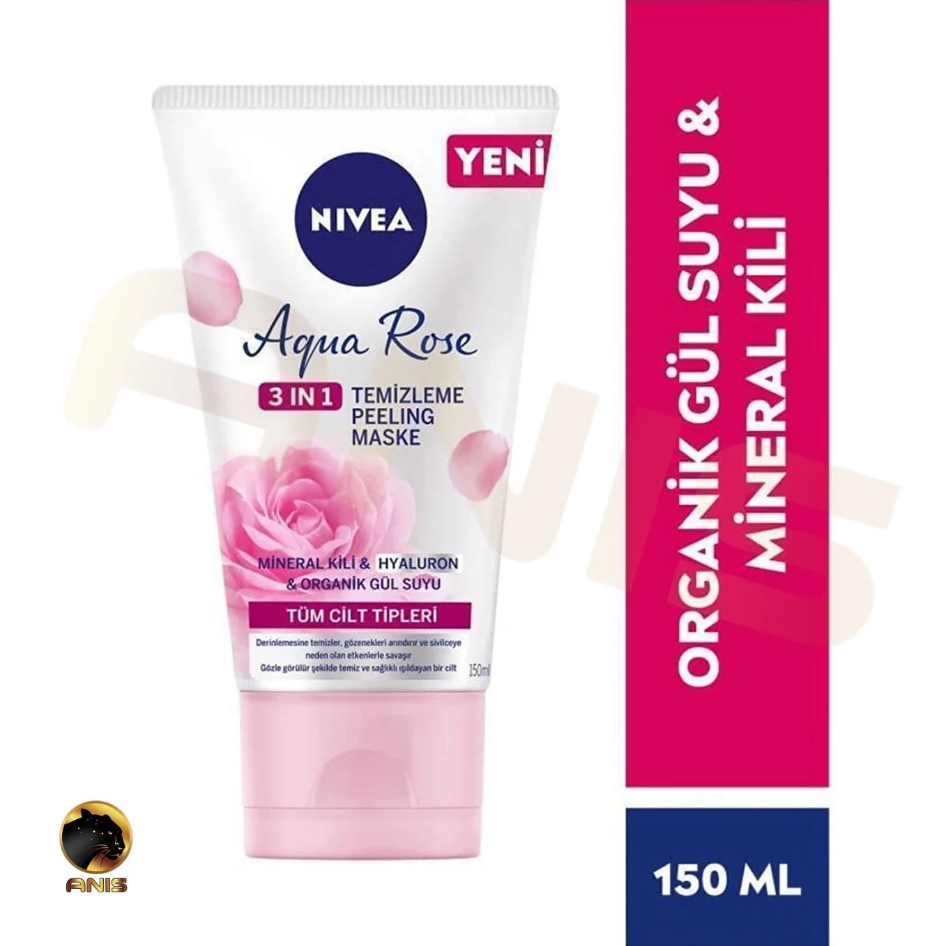 کرم پاک کننده پوست Aqua Rose نیوا حاوی خاک رس معدنی و گلاب ارگانیک و هیالورون 150 میل — تصویر ۴