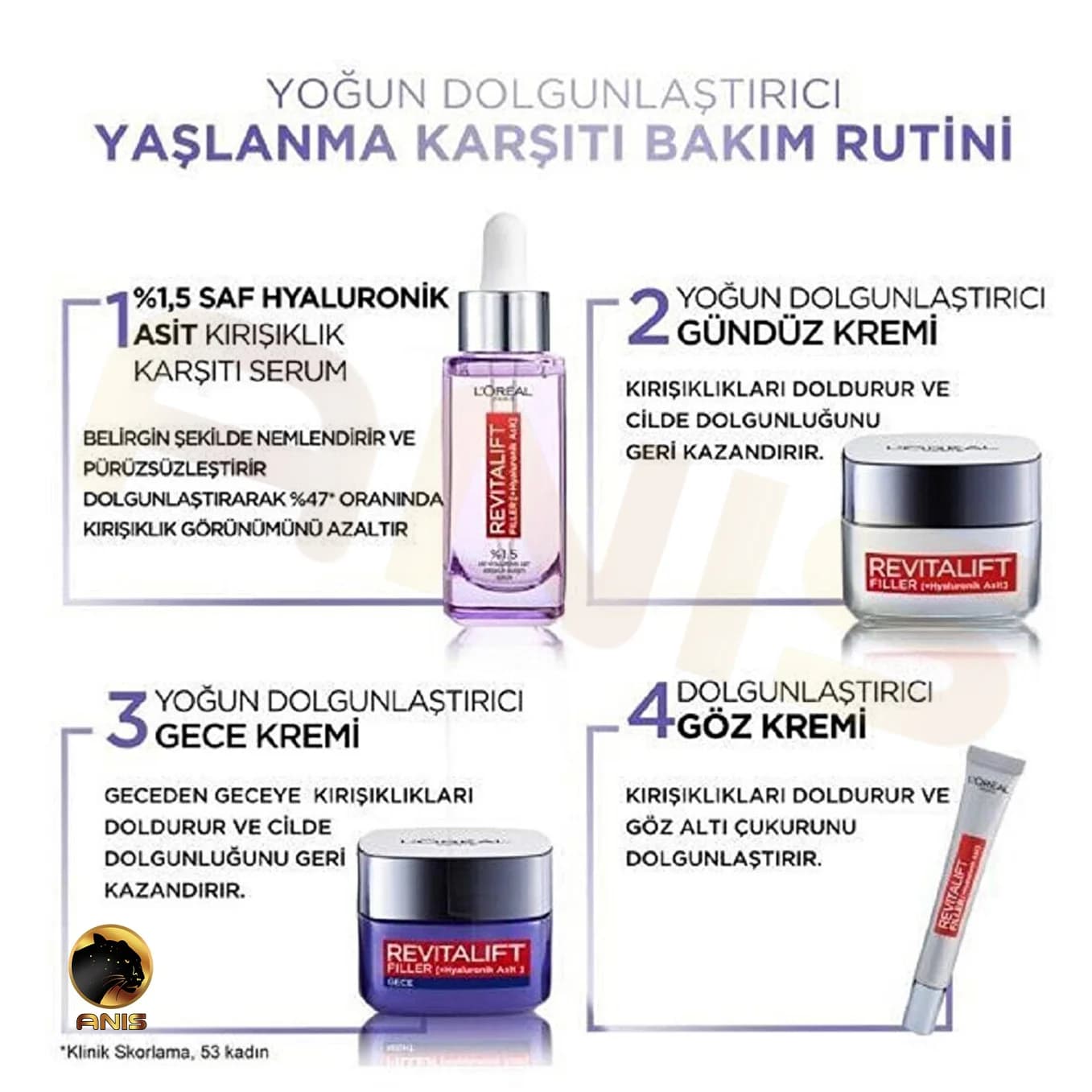 کرم ضد چروک شب Revitalift Filler لورال حاوی هیالورونیک اسید 50 میل — تصویر ۱۱