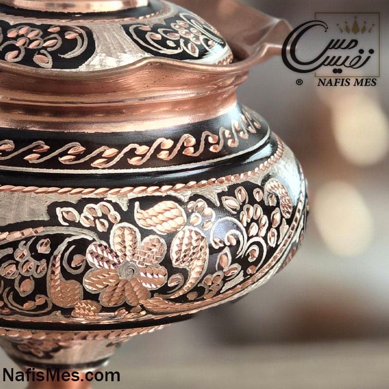 شکلات خوری مسی نقره کوب پایه دار مدل زرین — تصویر ۷